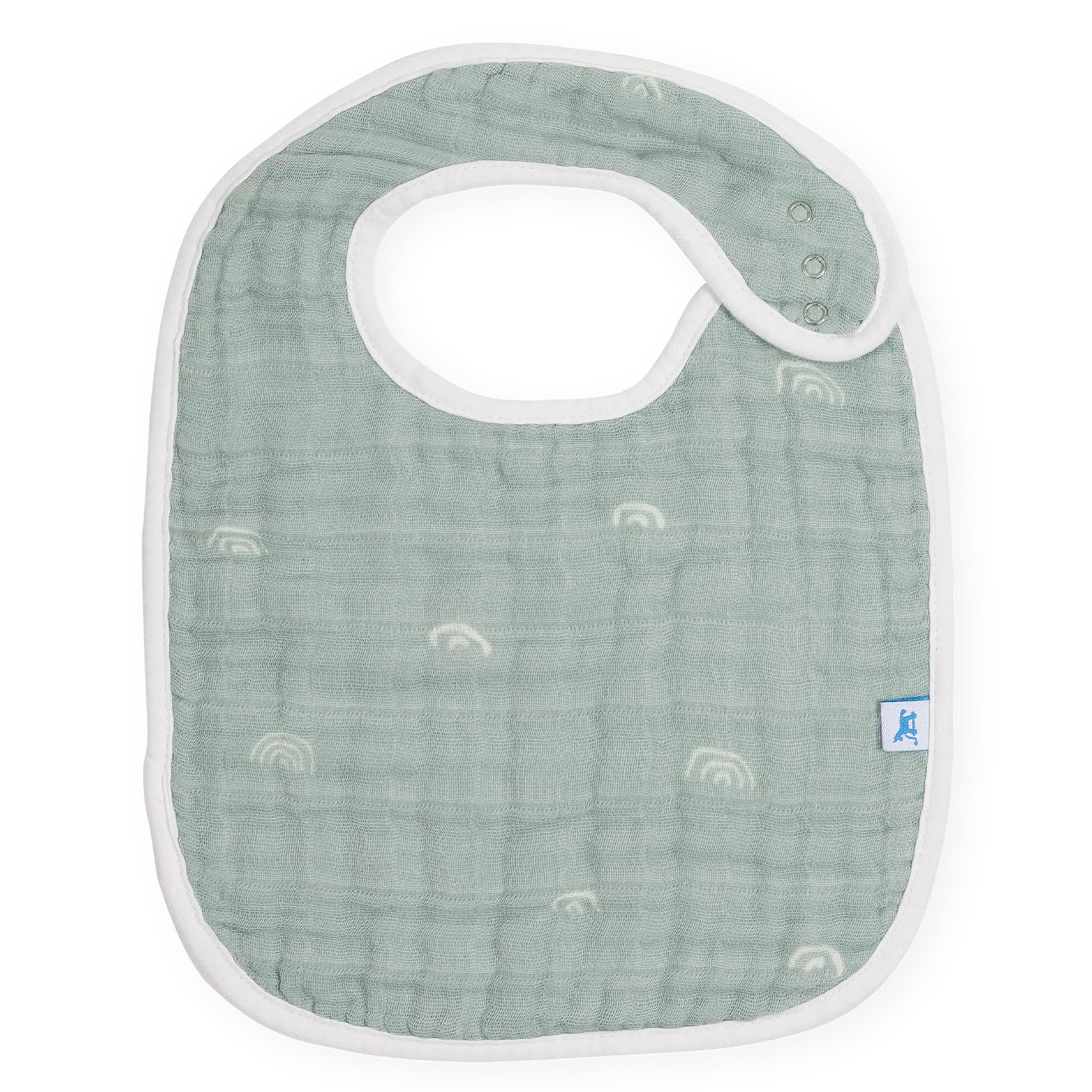 Little Unicorn Premium Classic Bib three-layer muslin absorbs drips and spills