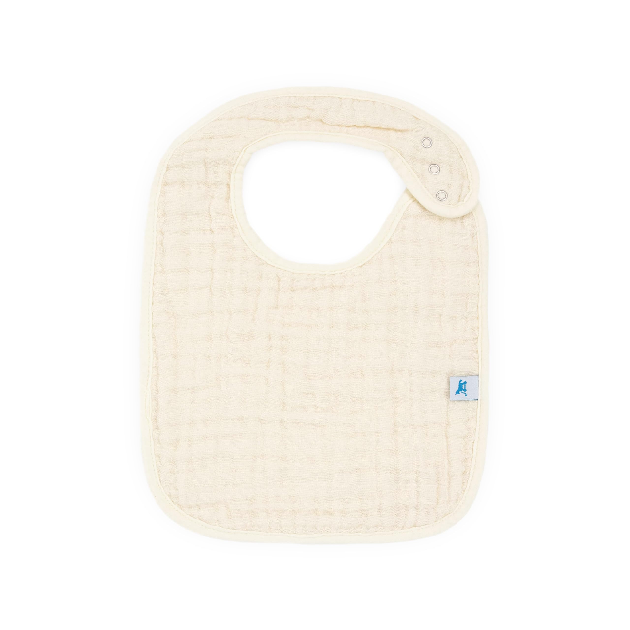 Little Unicorn bib adjustable snap closure shows growing baby fit up to 3 years.