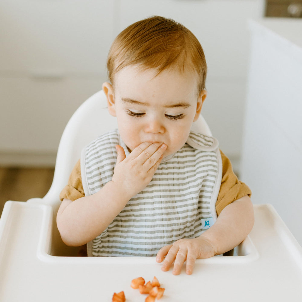 Little Unicorn Premium Classic Bib Forest Friends 5—machine washable for easy care between meals.