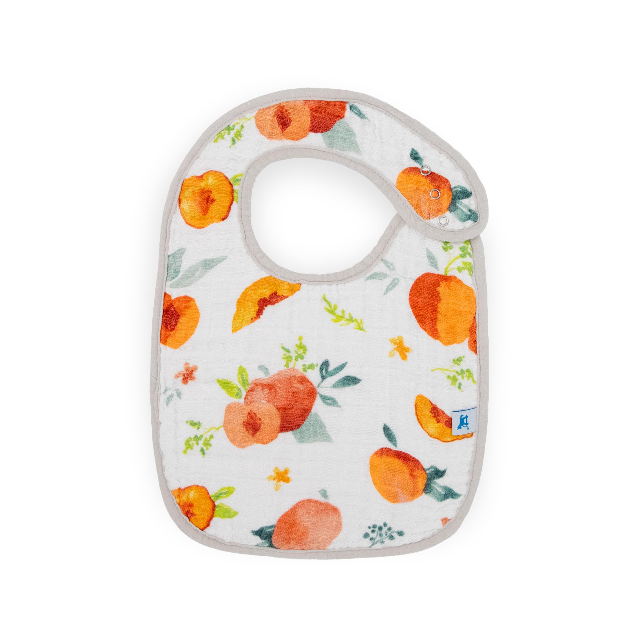 Little Unicorn Premium Classic Bib adjustable side-snap design demonstrates growing-fit versatility for toddlers