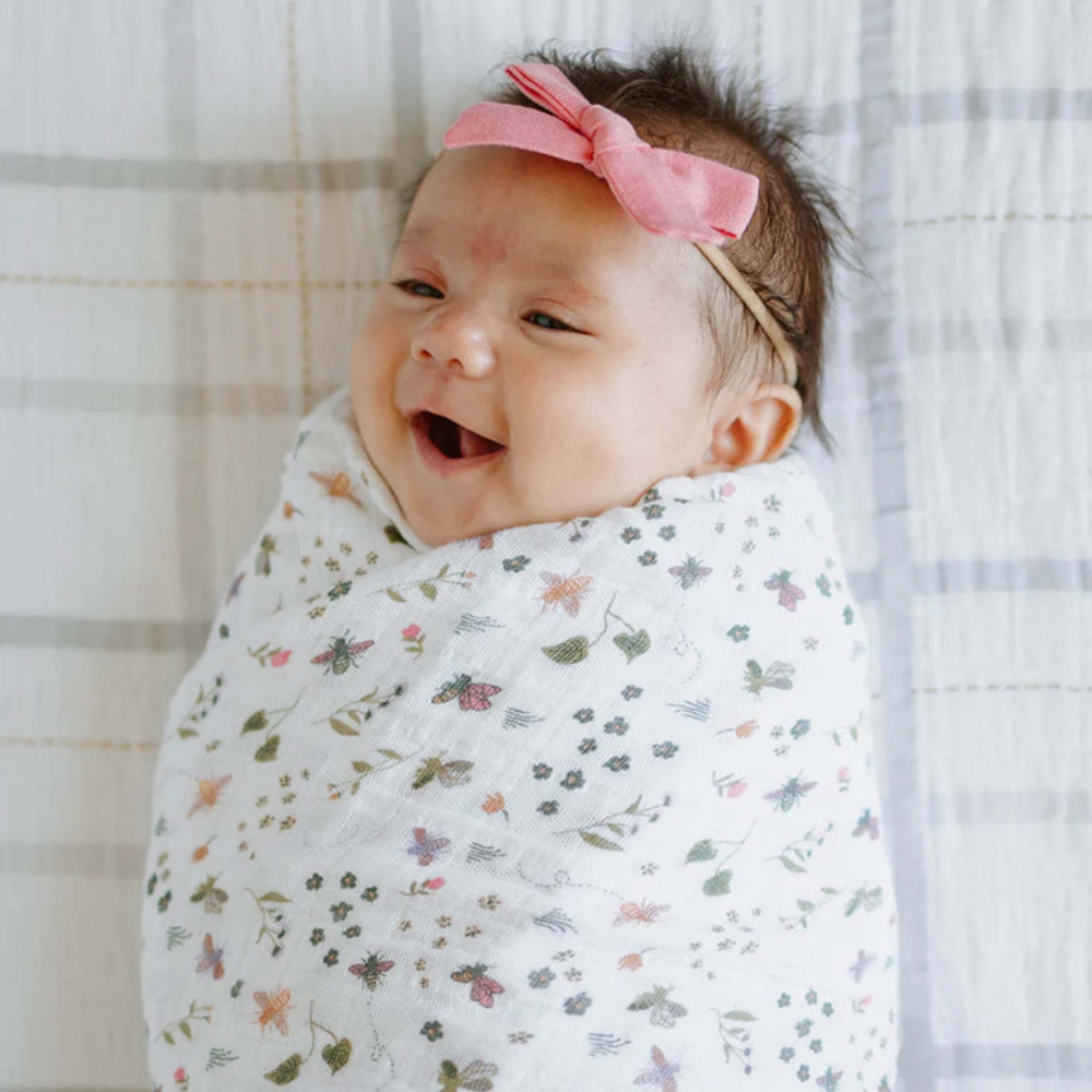 Little Unicorn premium cotton swaddle compact fold for on the go travel.