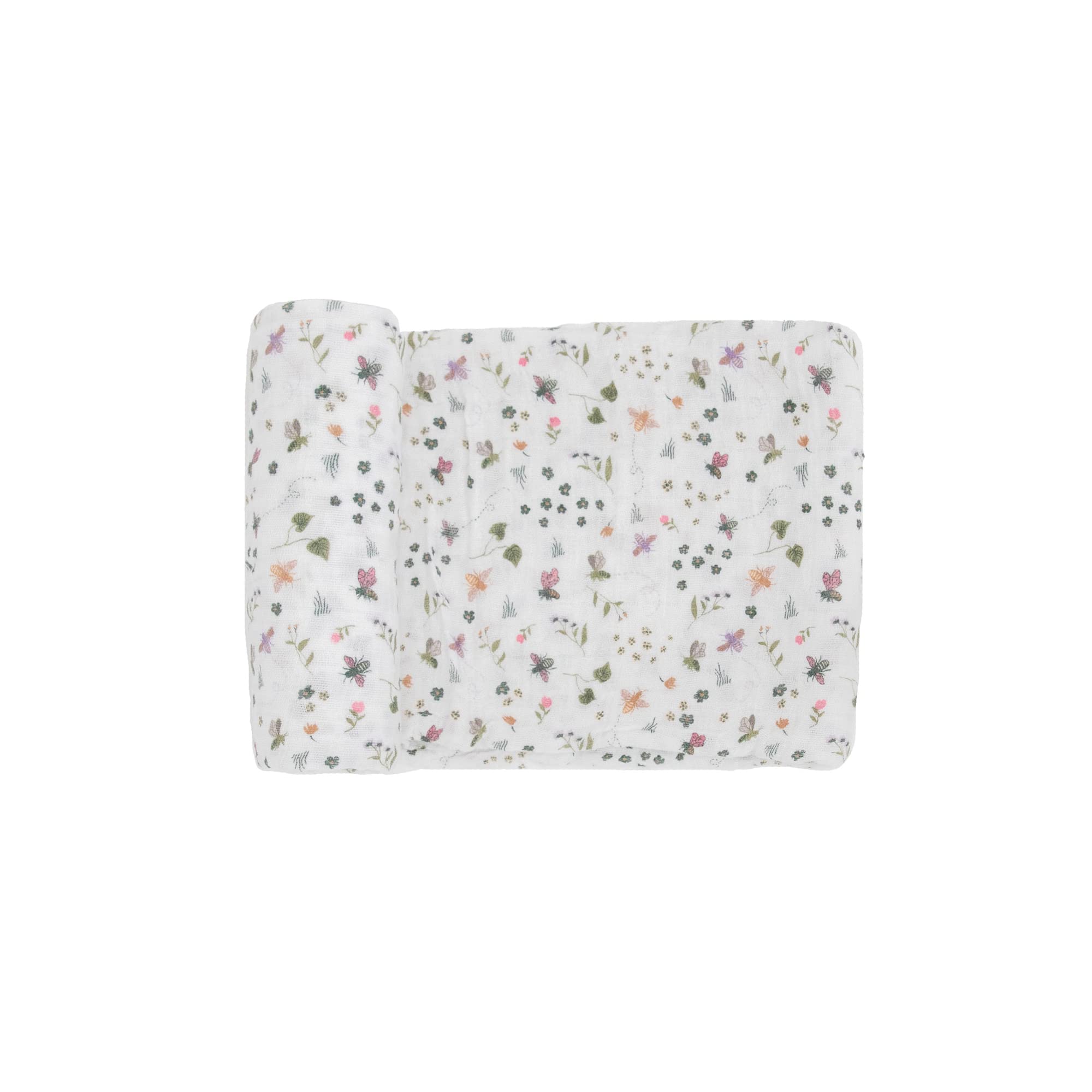 Little Unicorn premium cotton swaddle closeup on soft muslin texture for gentle baby comfort.