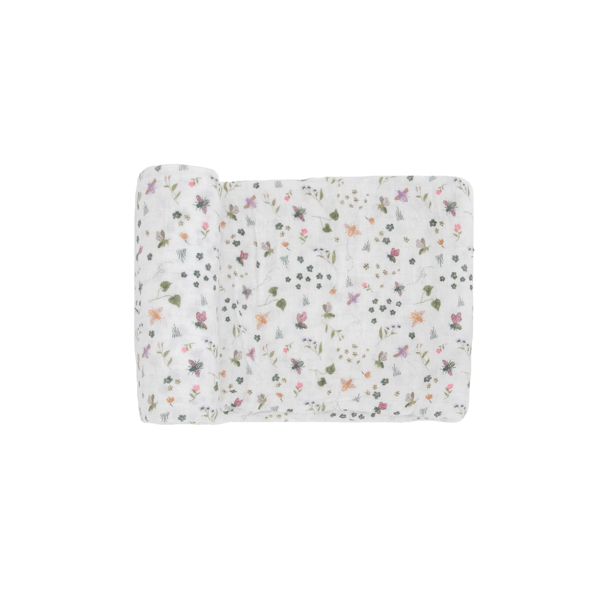 Little Unicorn premium cotton swaddle closeup on soft muslin texture for gentle baby comfort.