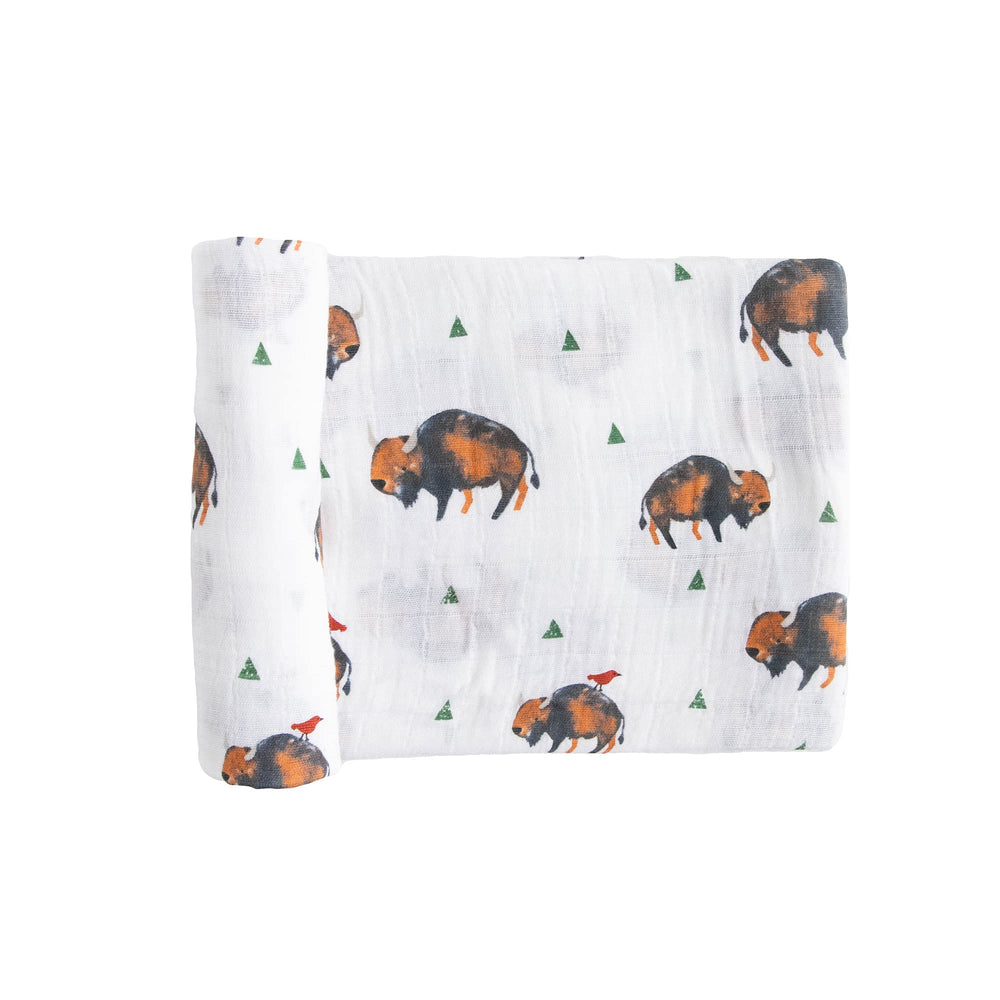 Little Unicorn premium cotton swaddle blanket close-up breathable fabric for swaddling.