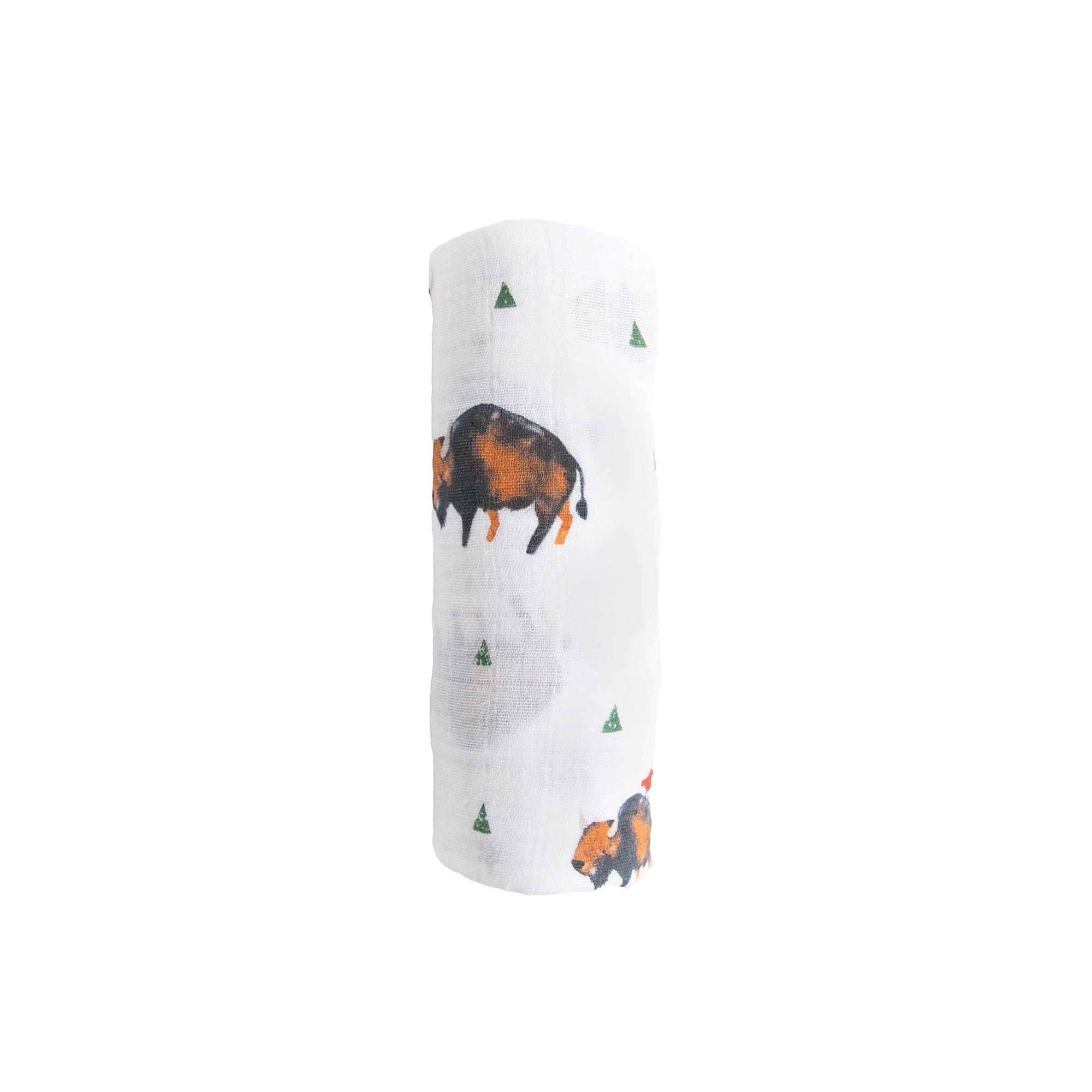 Little Unicorn cotton swaddle blanket in stroller for on-the-go comfort.
