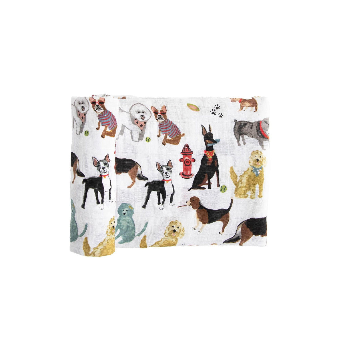 Little Unicorn swaddle blanket fabric texture shows soft cotton muslin and breathability