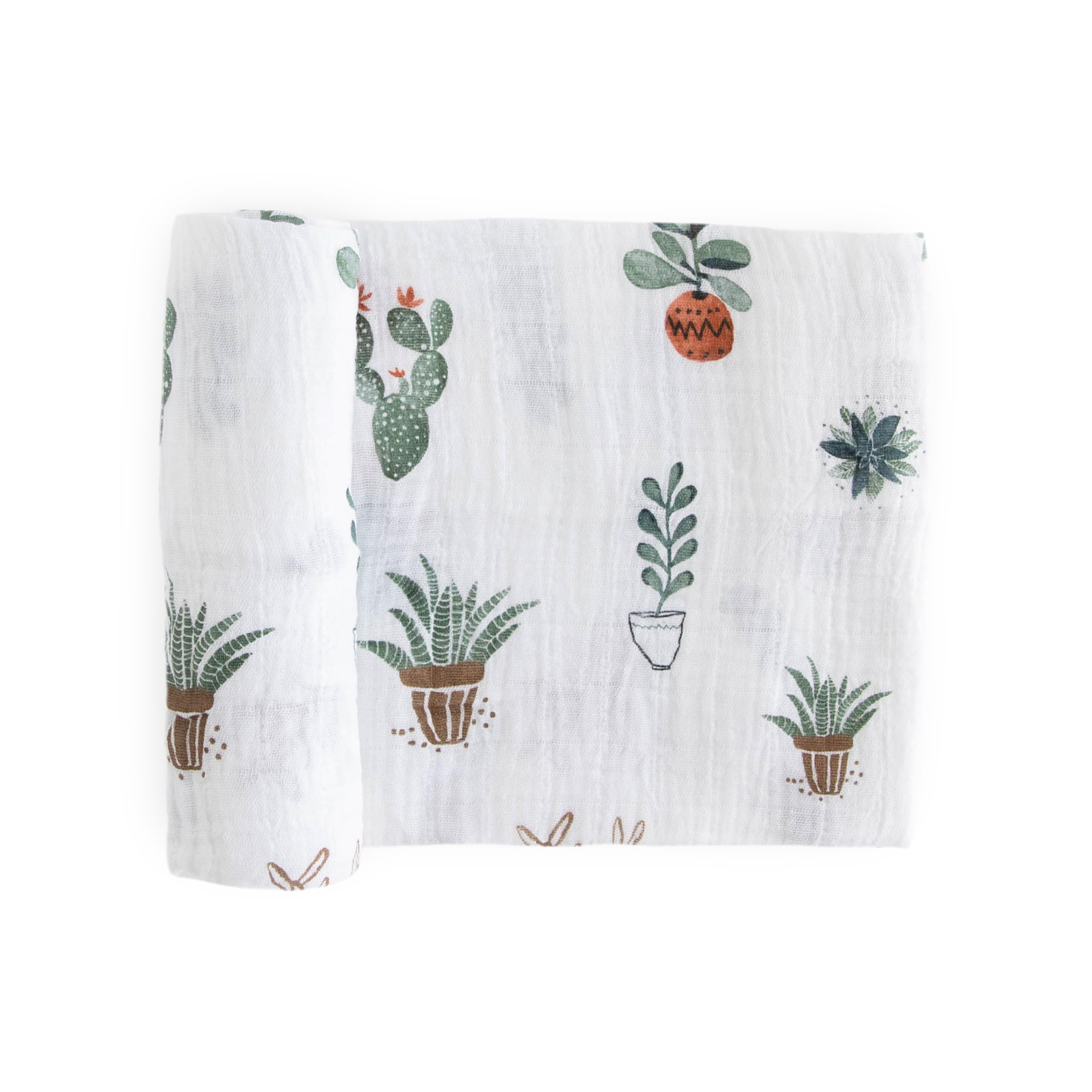 Little Unicorn premium cotton swaddle blanket close-up of soft muslin texture for gentle skin.