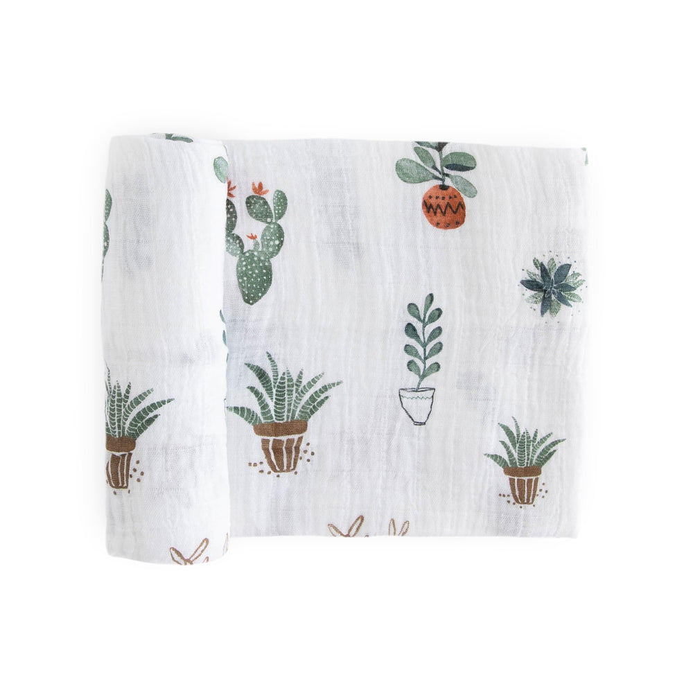 Little Unicorn premium cotton swaddle blanket close-up of soft muslin texture for gentle skin.