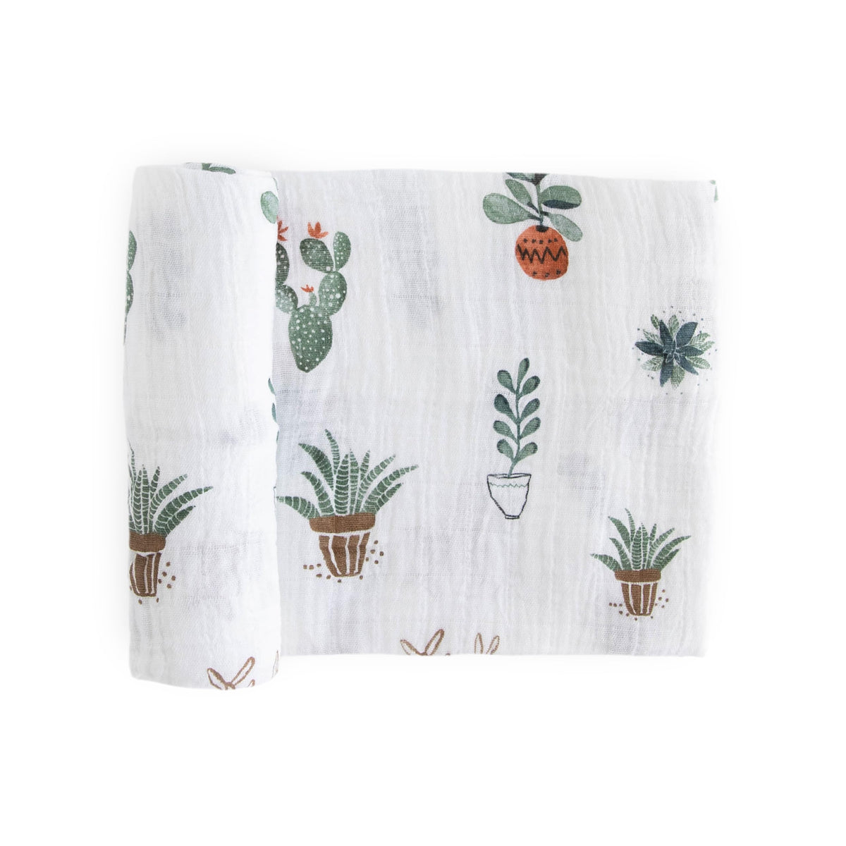 Little Unicorn premium cotton swaddle blanket close-up of soft muslin texture for gentle skin.
