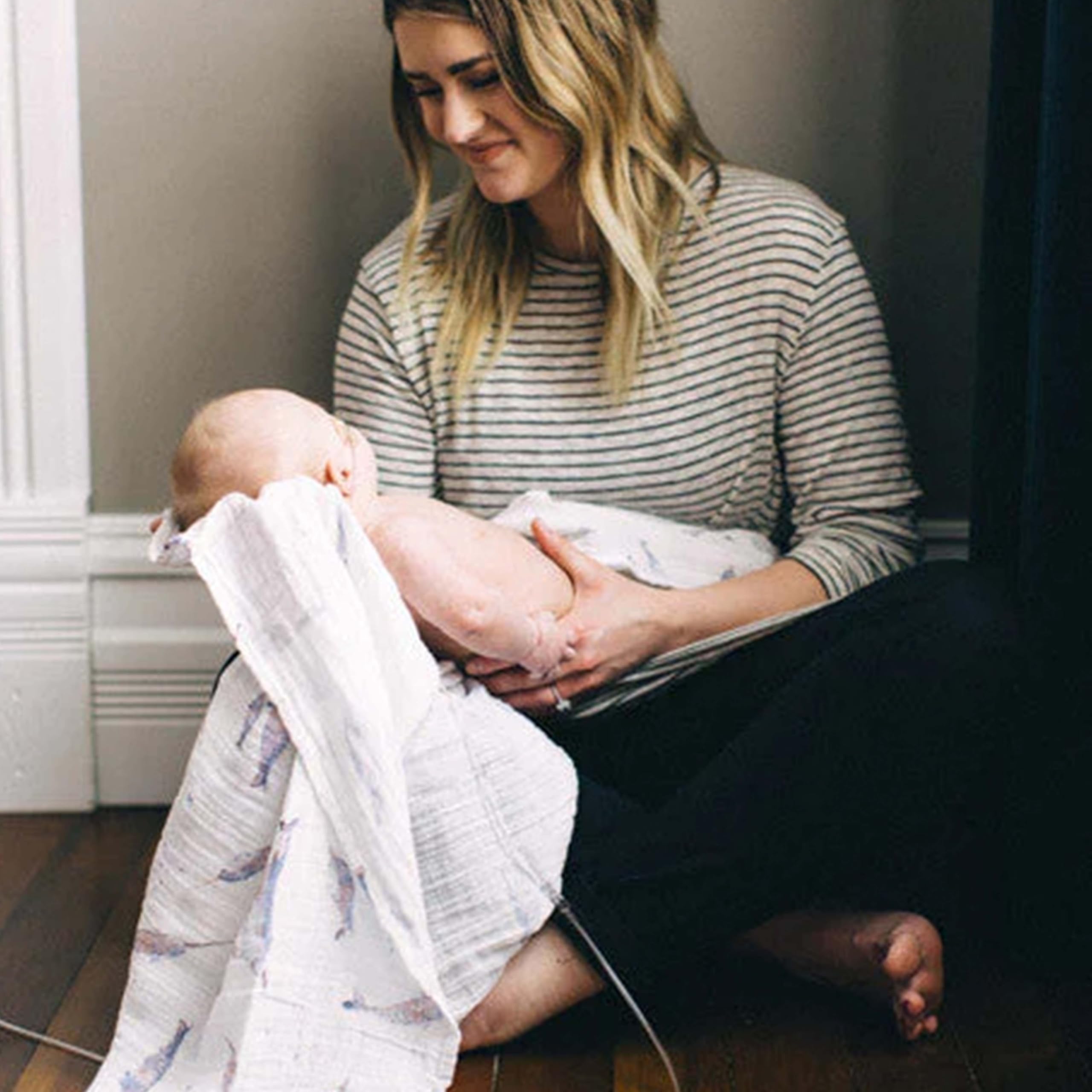 Little Unicorn premium cotton swaddle machine washable for everyday care.
