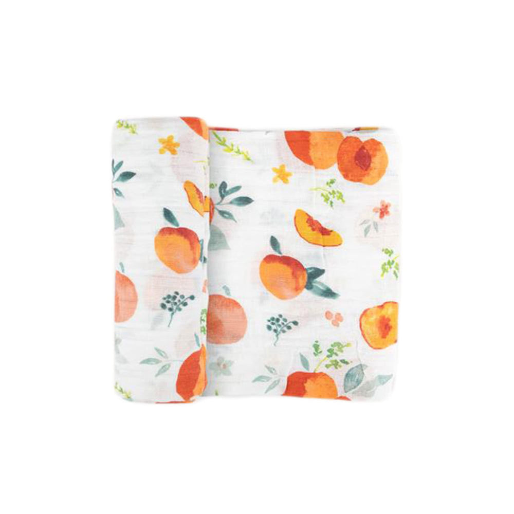 Little Unicorn premium cotton swaddle flat lay shows breathable muslin for cozy swaddling
