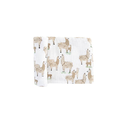 Little Unicorn premium cotton swaddle front view breathable fabric for airy baby comfort.