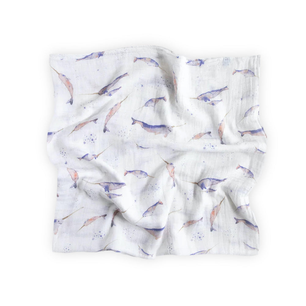 Little Unicorn swaddle soft muslin texture shown for gentle, secure wraps.