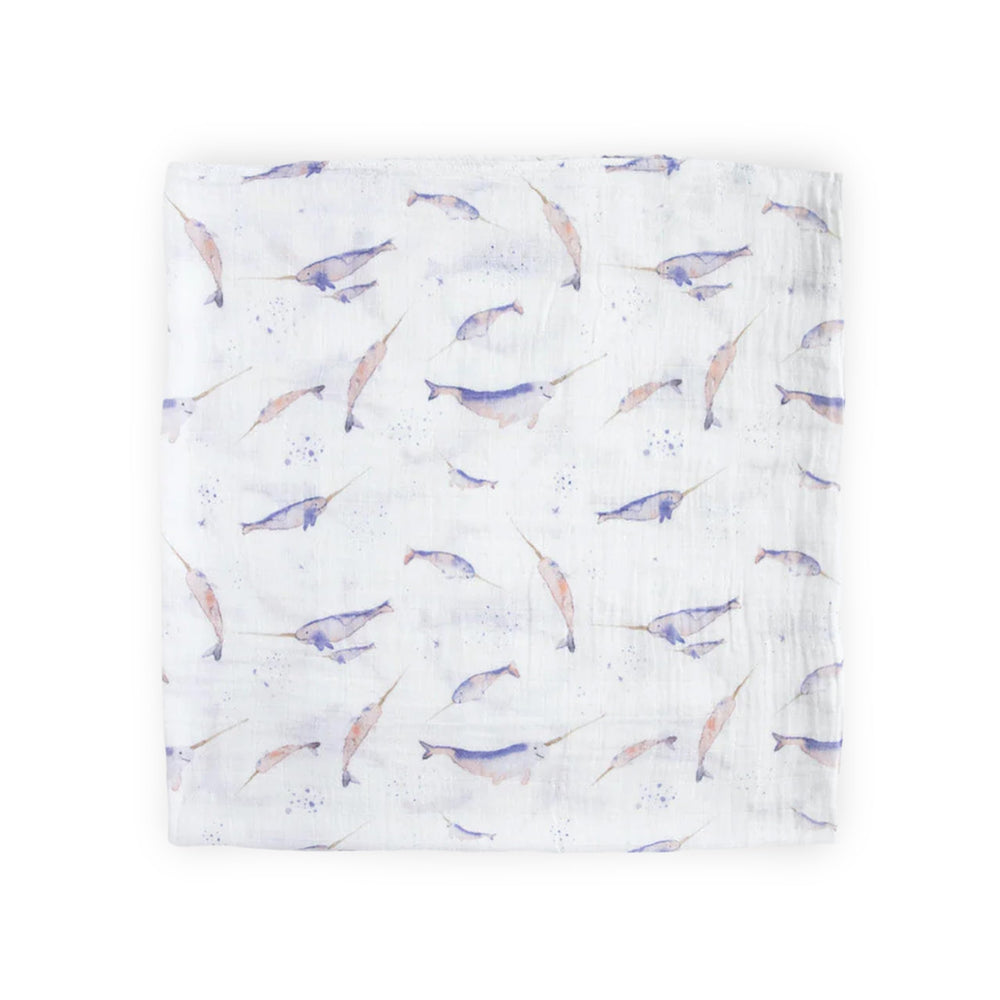 Little Unicorn swaddle shown as stroller cover for on-the-go comfort.