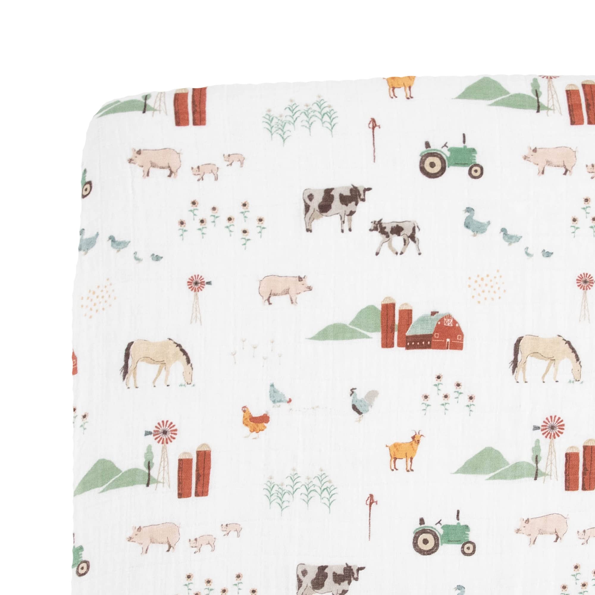 Little Unicorn Premium Crib Sheet closeup of soft muslin for gentle baby sleep