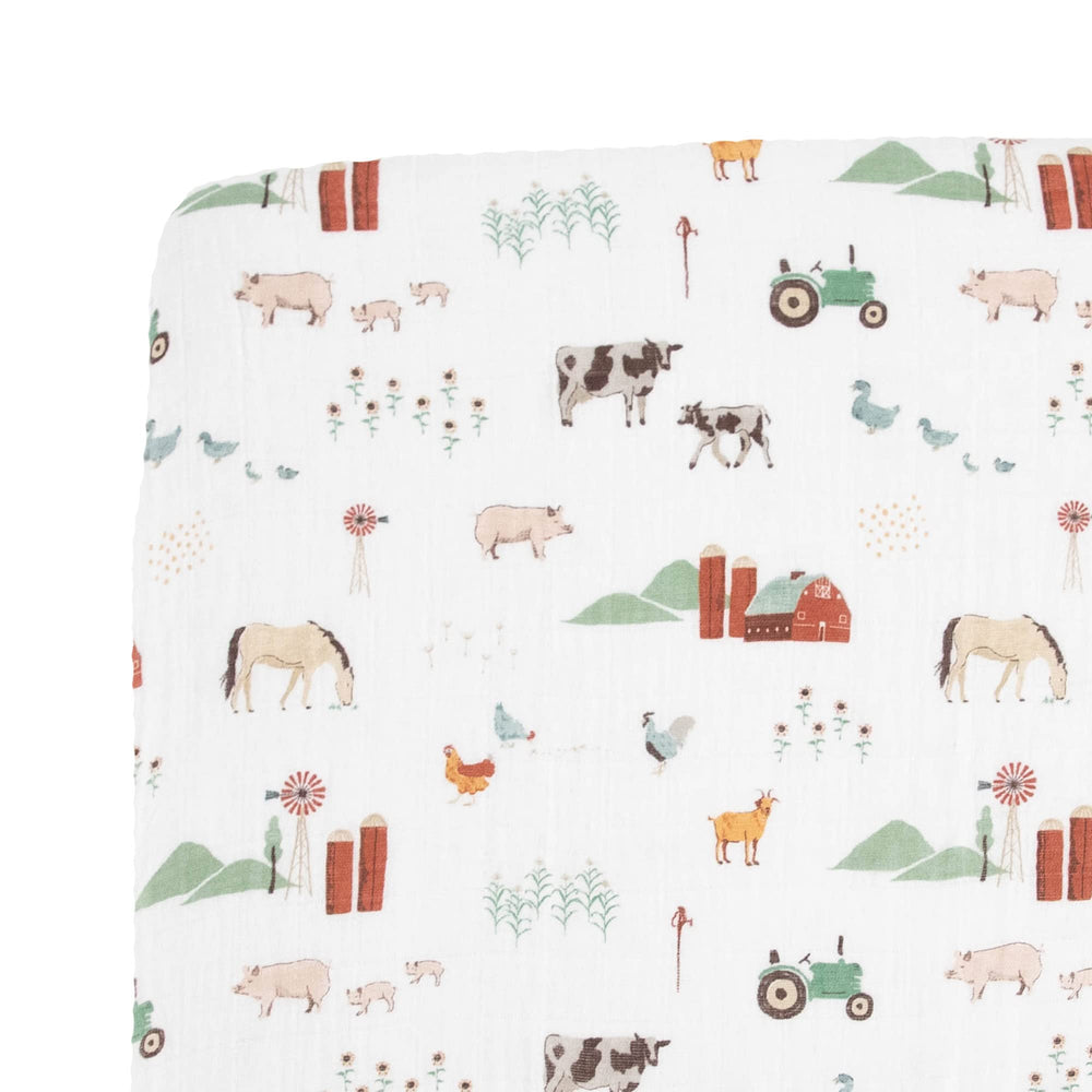 Little Unicorn Premium Crib Sheet closeup of soft muslin for gentle baby sleep