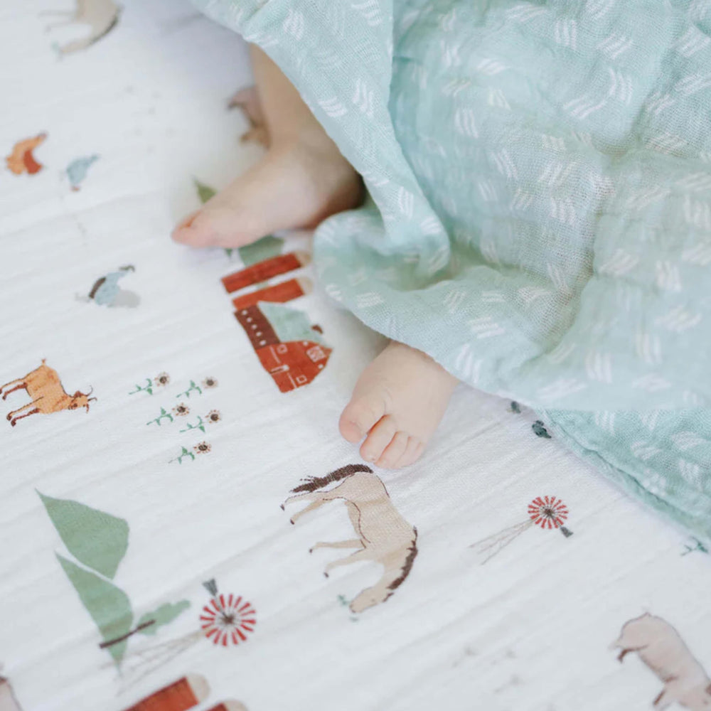 Little Unicorn Premium Crib Sheet machine washable and dryer safe for busy households