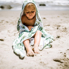 Little Unicorn premium hooded bath towel hood detail emphasizes snug warmth
