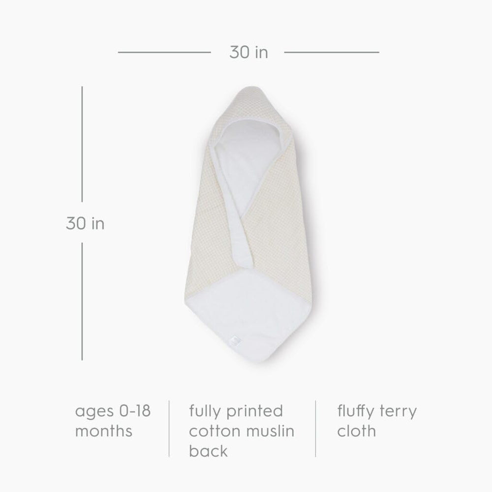 Little Unicorn Premium Infant Hooded Bath Towel, cotton muslin backing for softness
