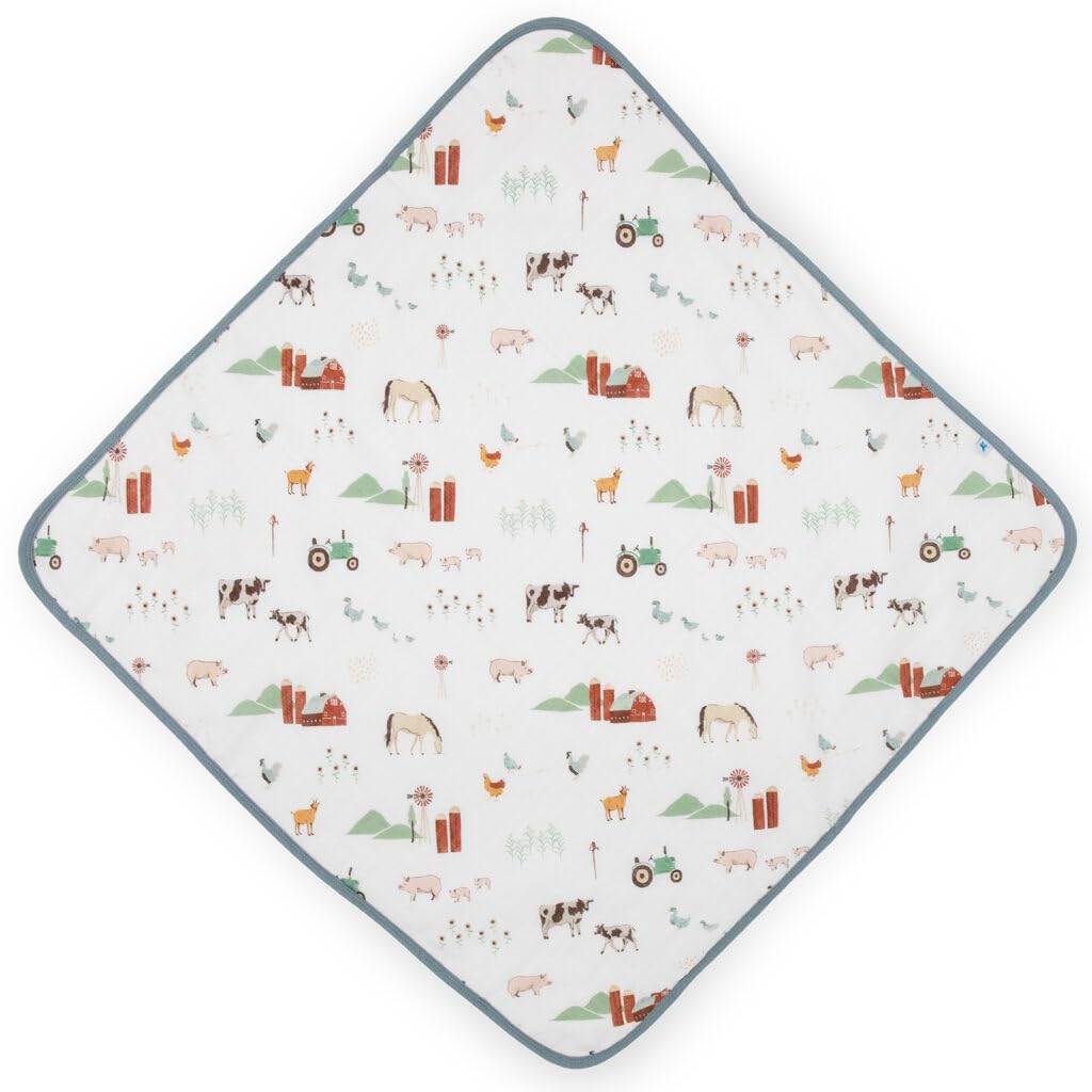 Little Unicorn cotton muslin backing close-up highlighting soft, breathable fabric.