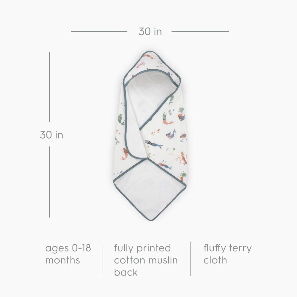 Little Unicorn mermaids terry interior closeup highlights absorbency and gentle texture.
