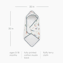 Little Unicorn mermaids terry interior closeup highlights absorbency and gentle texture.