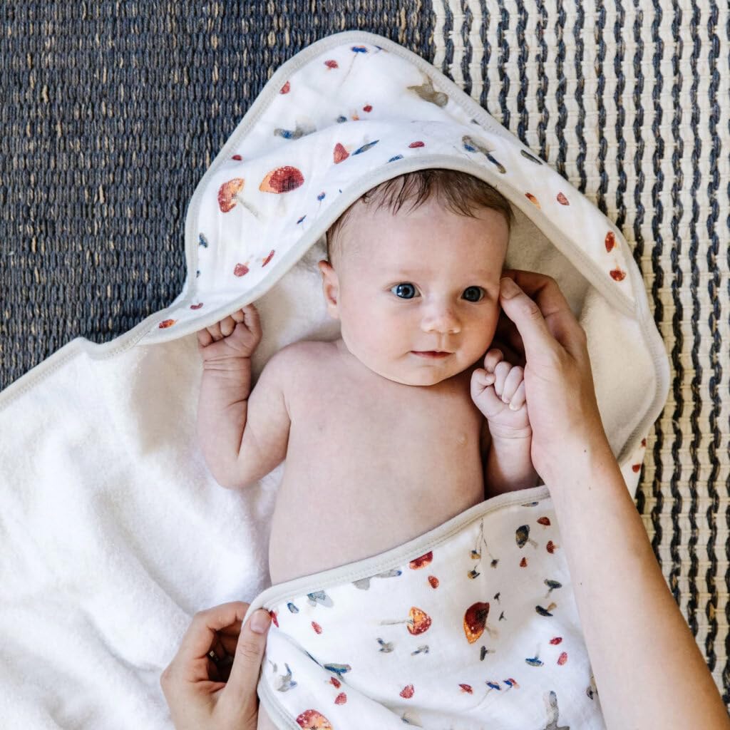 Little Unicorn mushrooms back-hem and stitching detail designed for durability as baby grows
