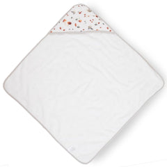 Little Unicorn premium infant hooded towel mushrooms front view with plush terry for quick post-bath drying