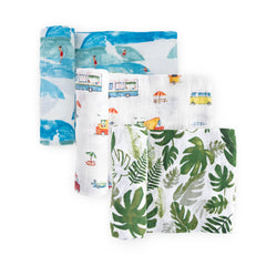 Little Unicorn muslin swaddle Summer Vibe galaxy design for cozy swaddling and play