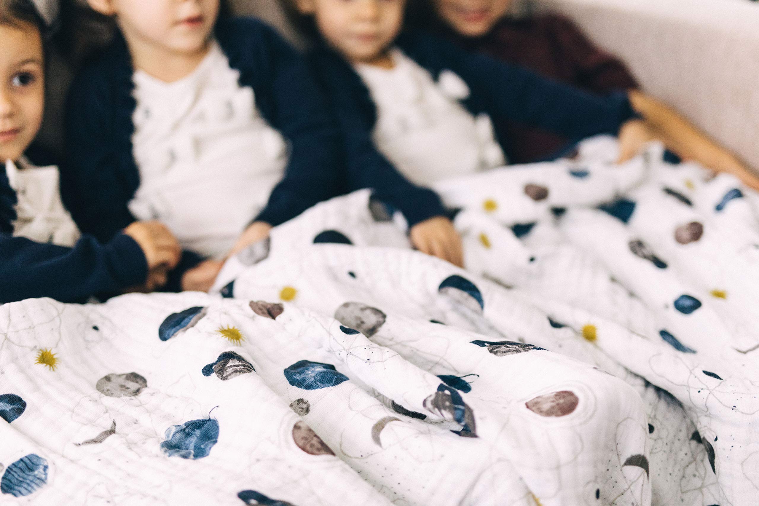 Little Unicorn Premium Quilted Throw Planetary machine washable ease for daily use