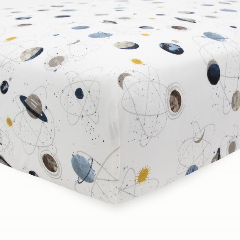 Little Unicorn Stretch Knit Crib Sheet hugs the mattress for a snug, secure fit.