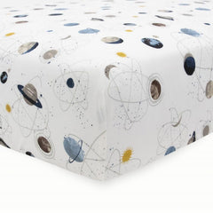 Little Unicorn Stretch Knit Crib Sheet hugs the mattress for a snug, secure fit.
