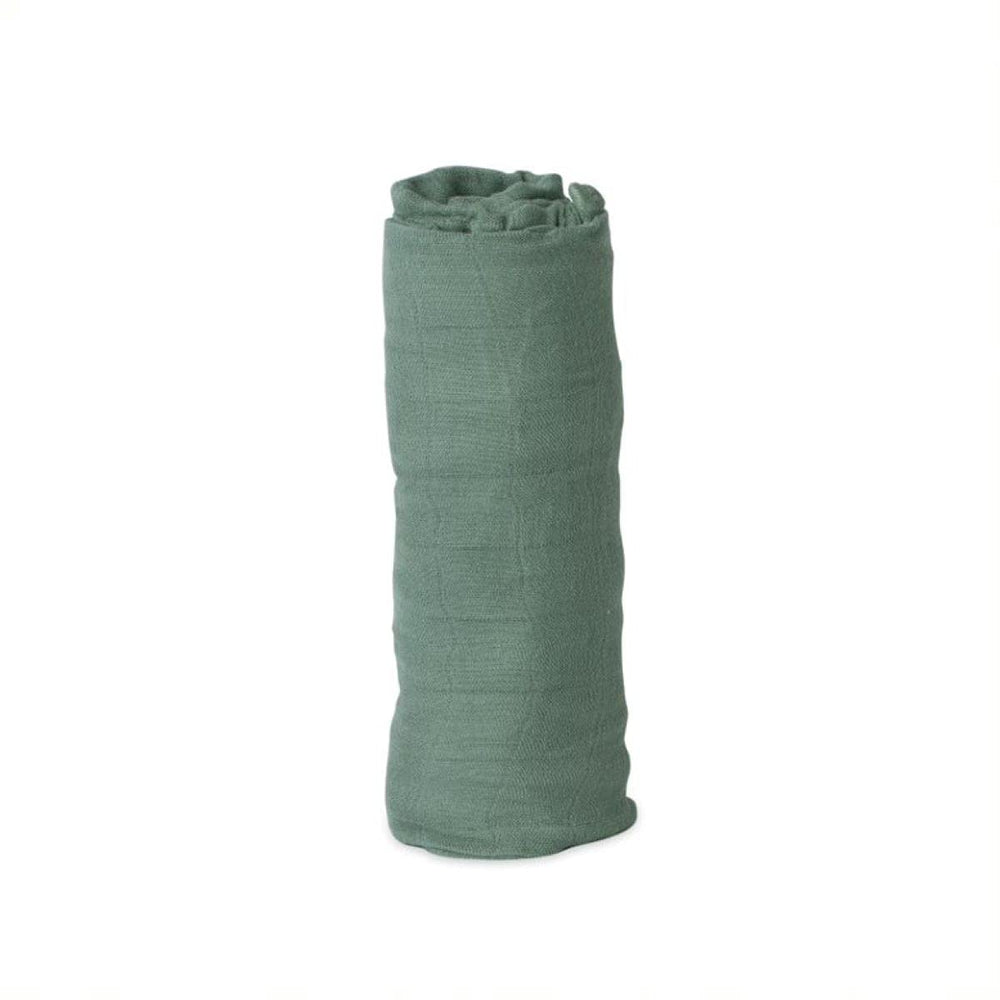 Little Unicorn Sage Deluxe Swaddle open flat for easy prep.