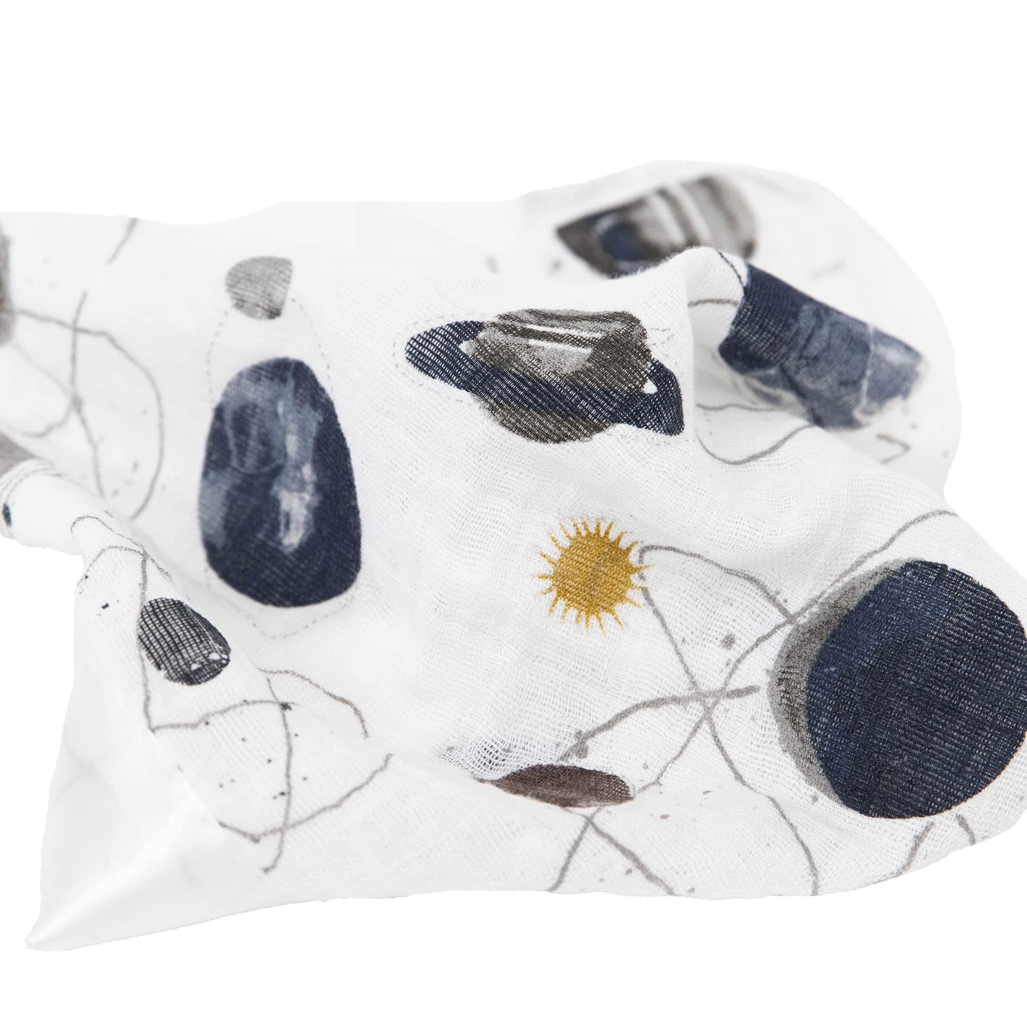 Little Unicorn security blanket planetary patterns closeup showcasing playful designs