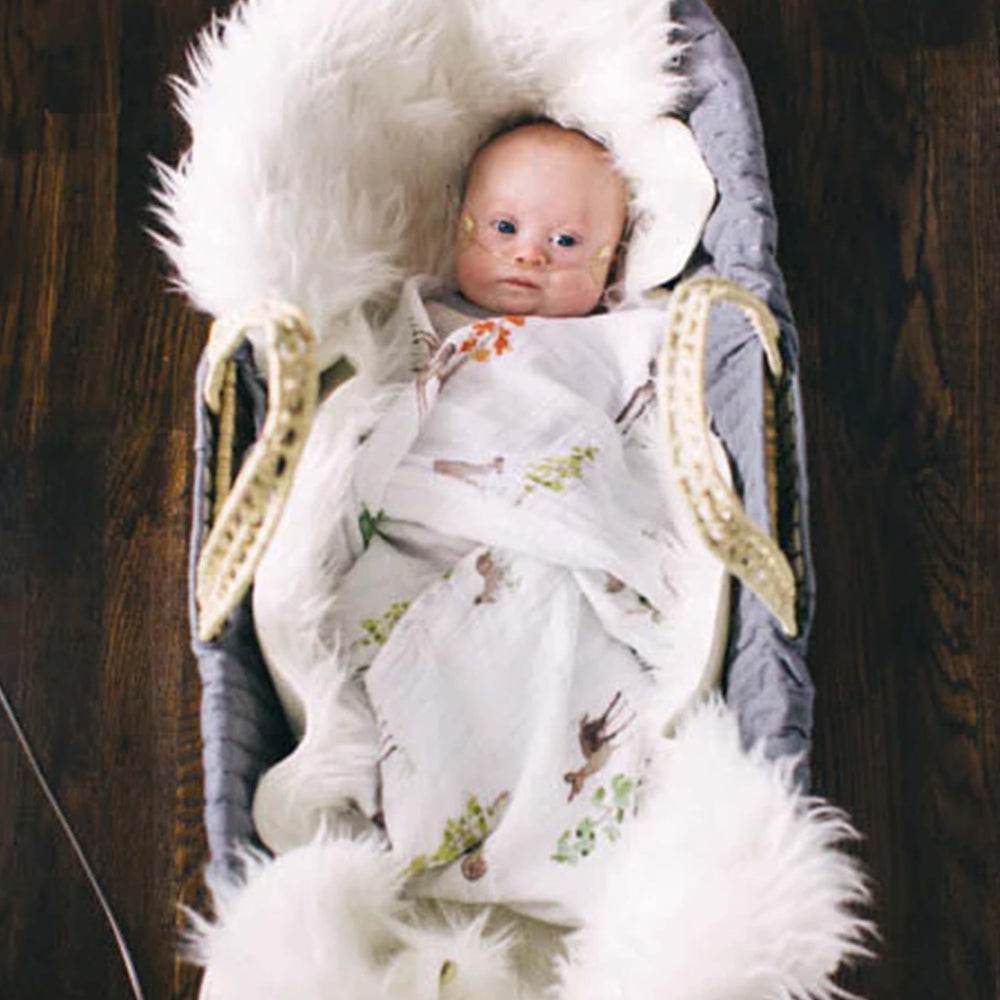 Little Unicorn gift ready swaddle for baby showers.
