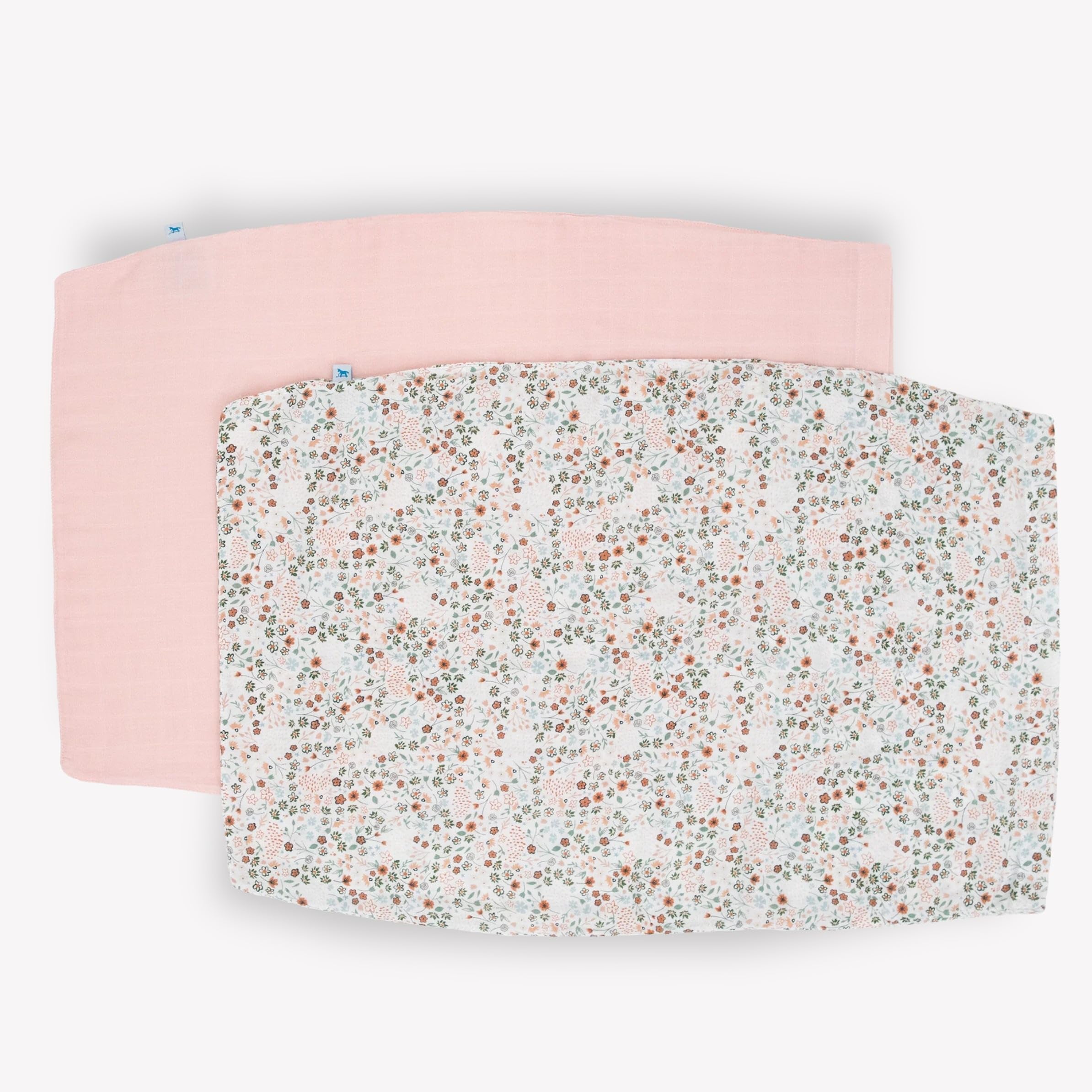 Little Unicorn Standard Pillowcase 2 Pack angled view highlights envelope closure for pillow security.