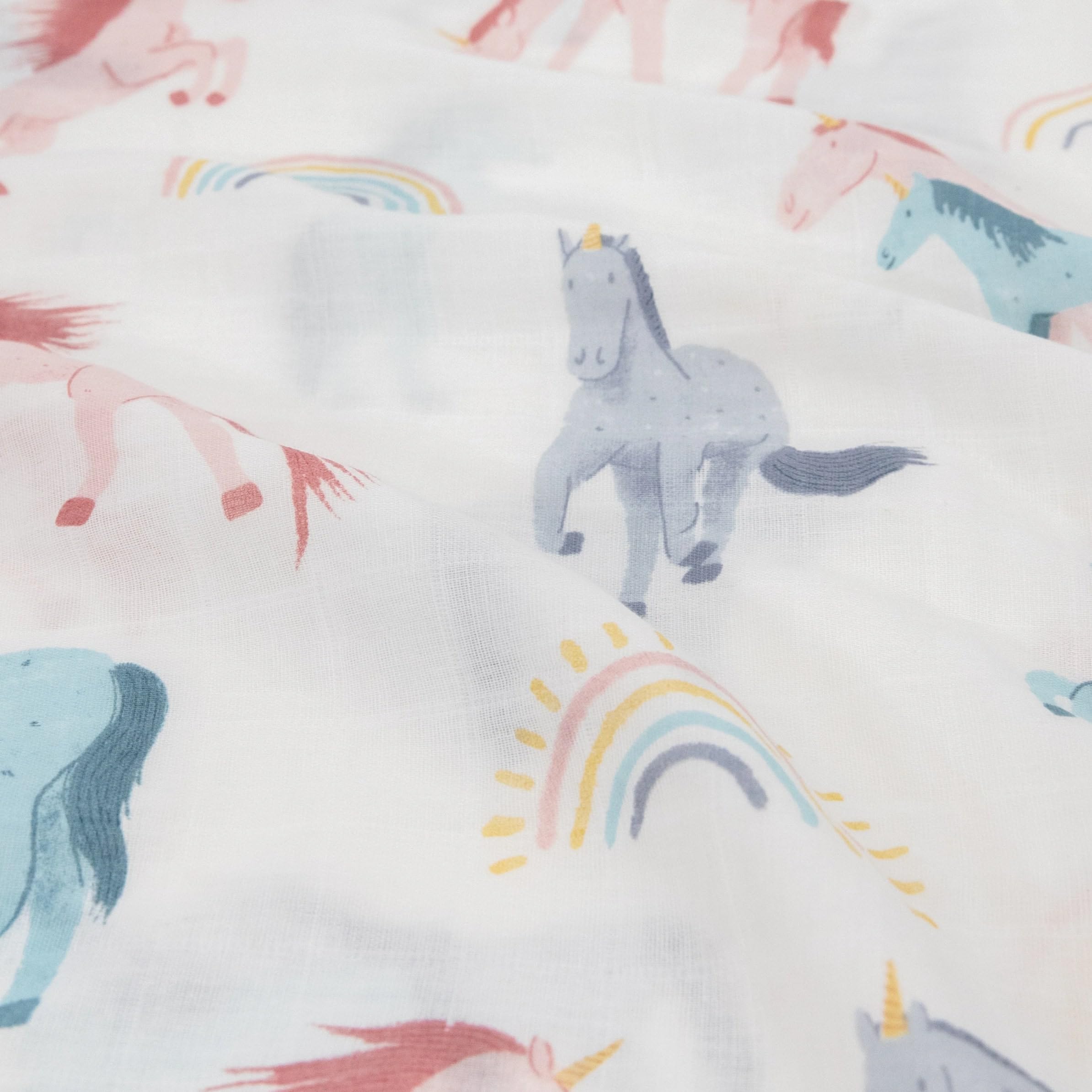 Little Unicorn standard pillowcase fits standard 20x26 pillows; easy care for busy households.