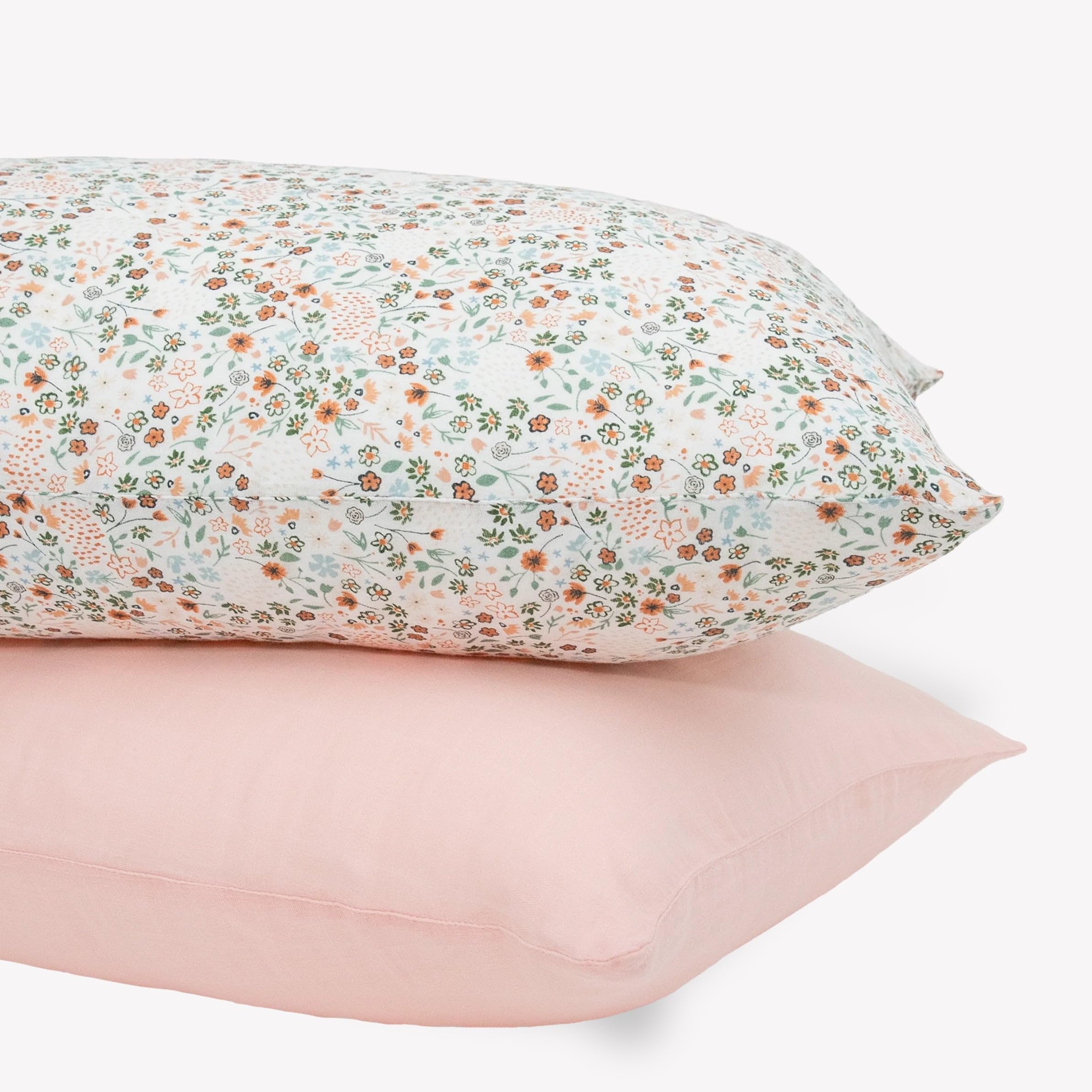 Little Unicorn Standard Pillowcase 2 Pack close-up reveals a soft-muslin weave for cozy sleep.