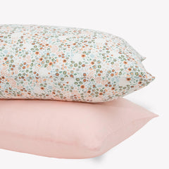 Little Unicorn Standard Pillowcase 2 Pack close-up reveals a soft-muslin weave for cozy sleep.