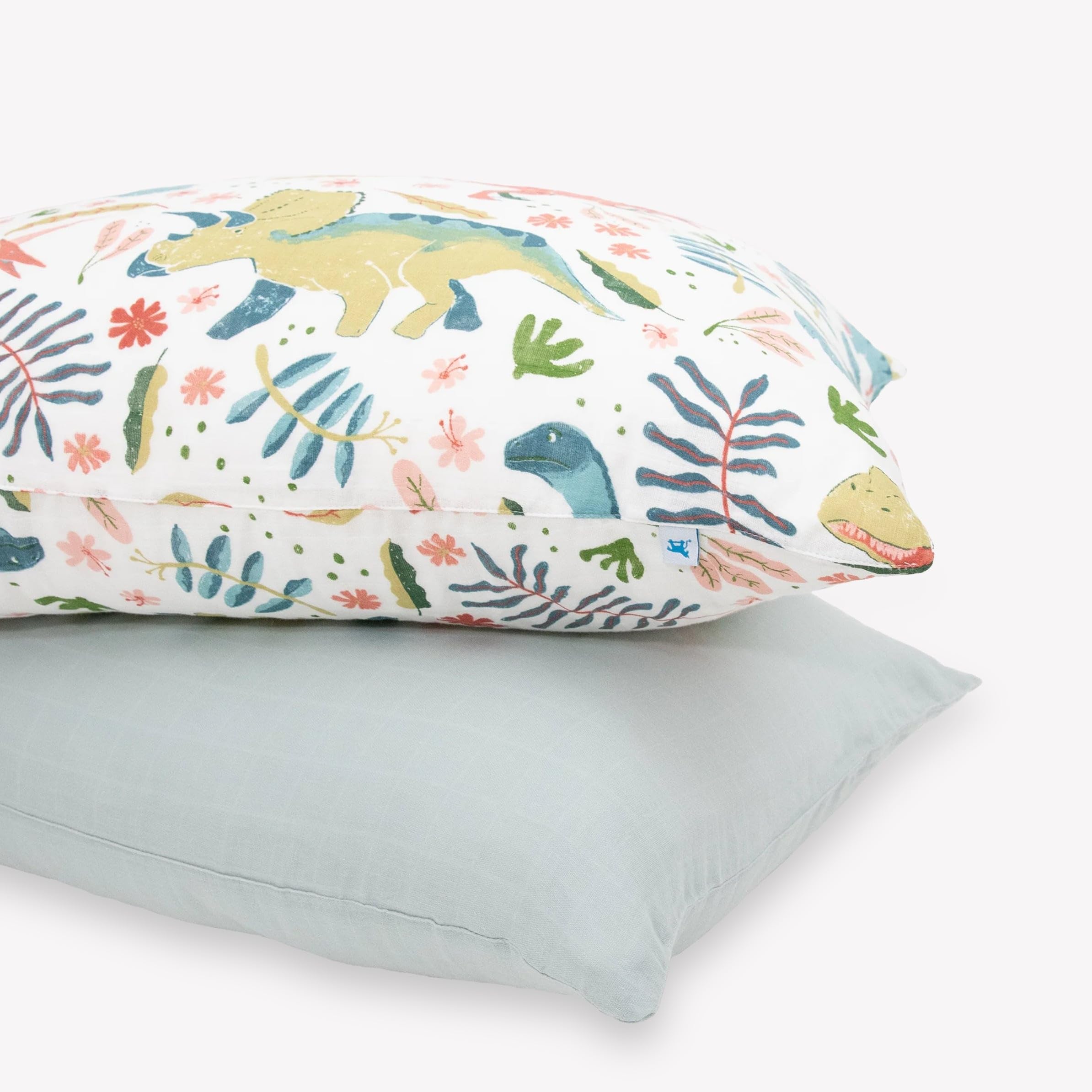 Little Unicorn standard pillowcase with envelope closure for secure pillow fit.