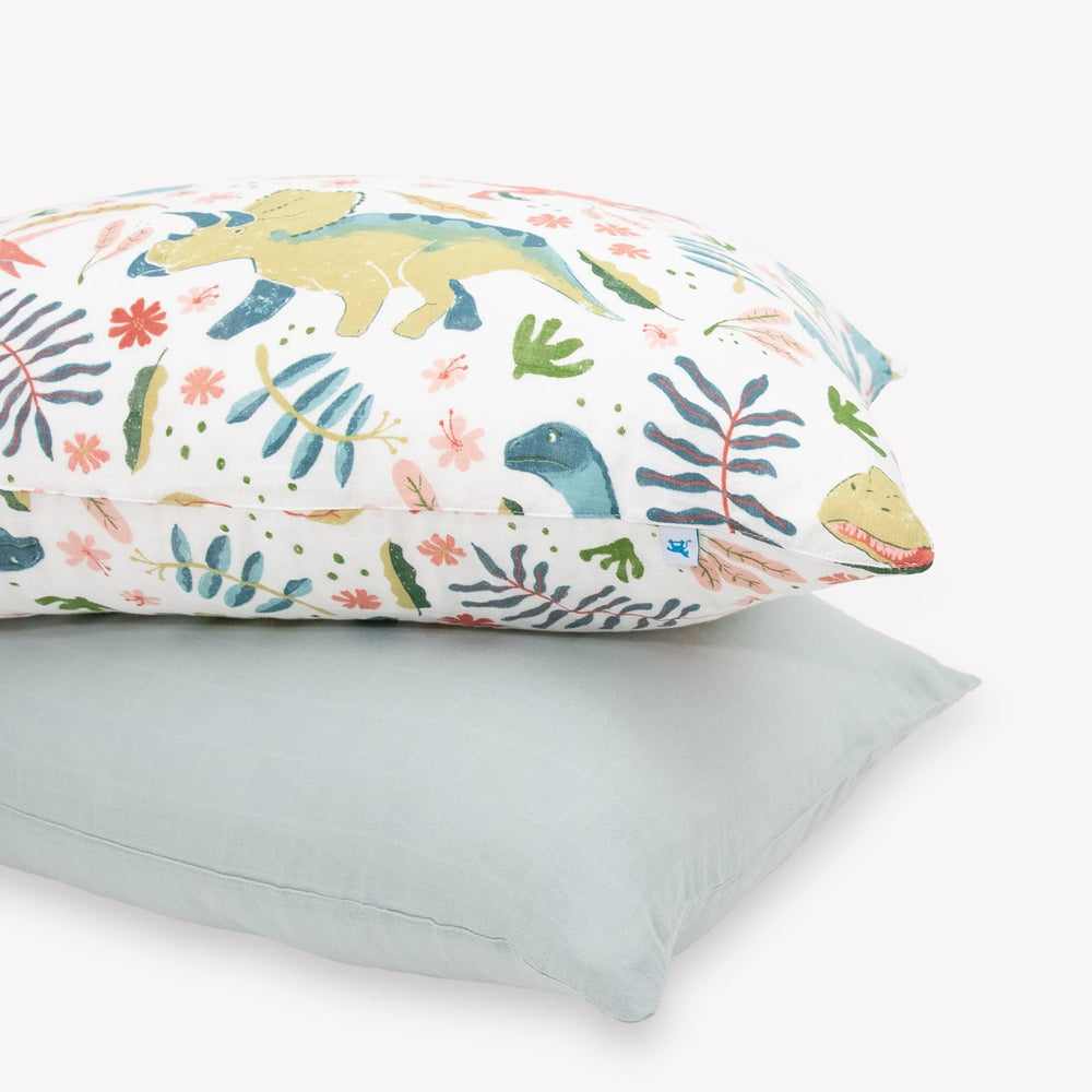 Little Unicorn standard pillowcase with envelope closure for secure pillow fit.