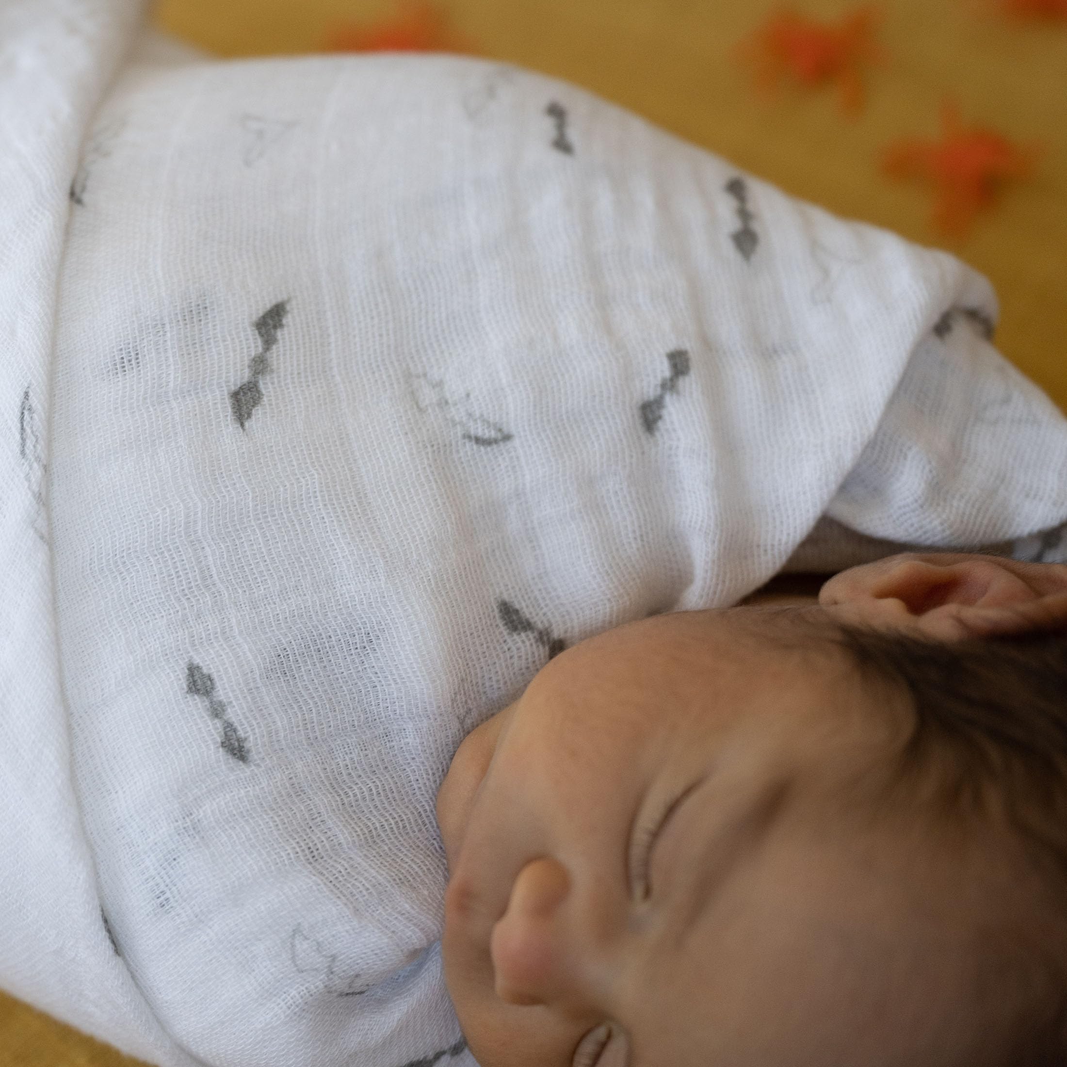 Little Unicorn swaddle bat design offers a playful nursery accent and versatile use.