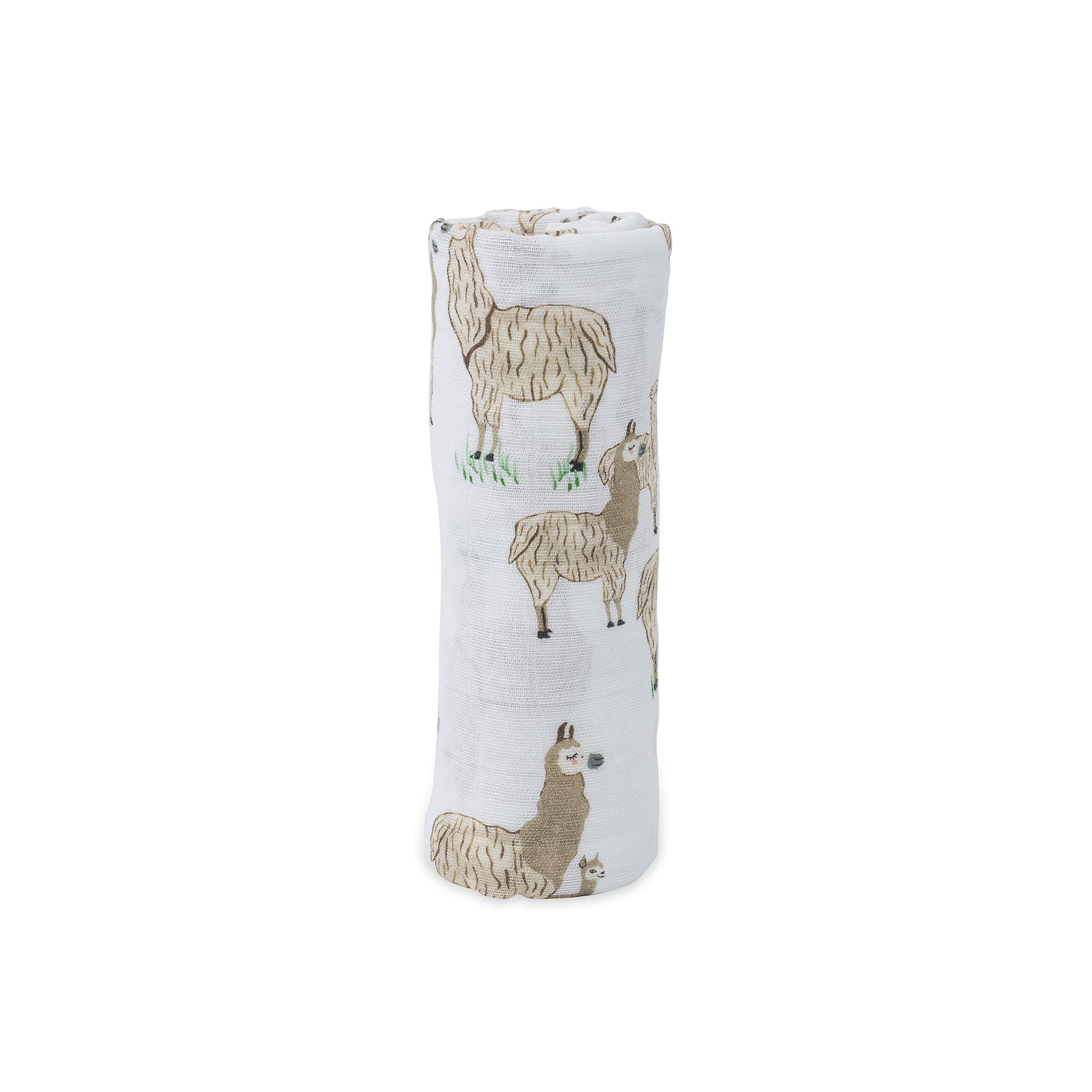 Little Unicorn swaddle folded display compact travel-friendly blanket for on-the-go.