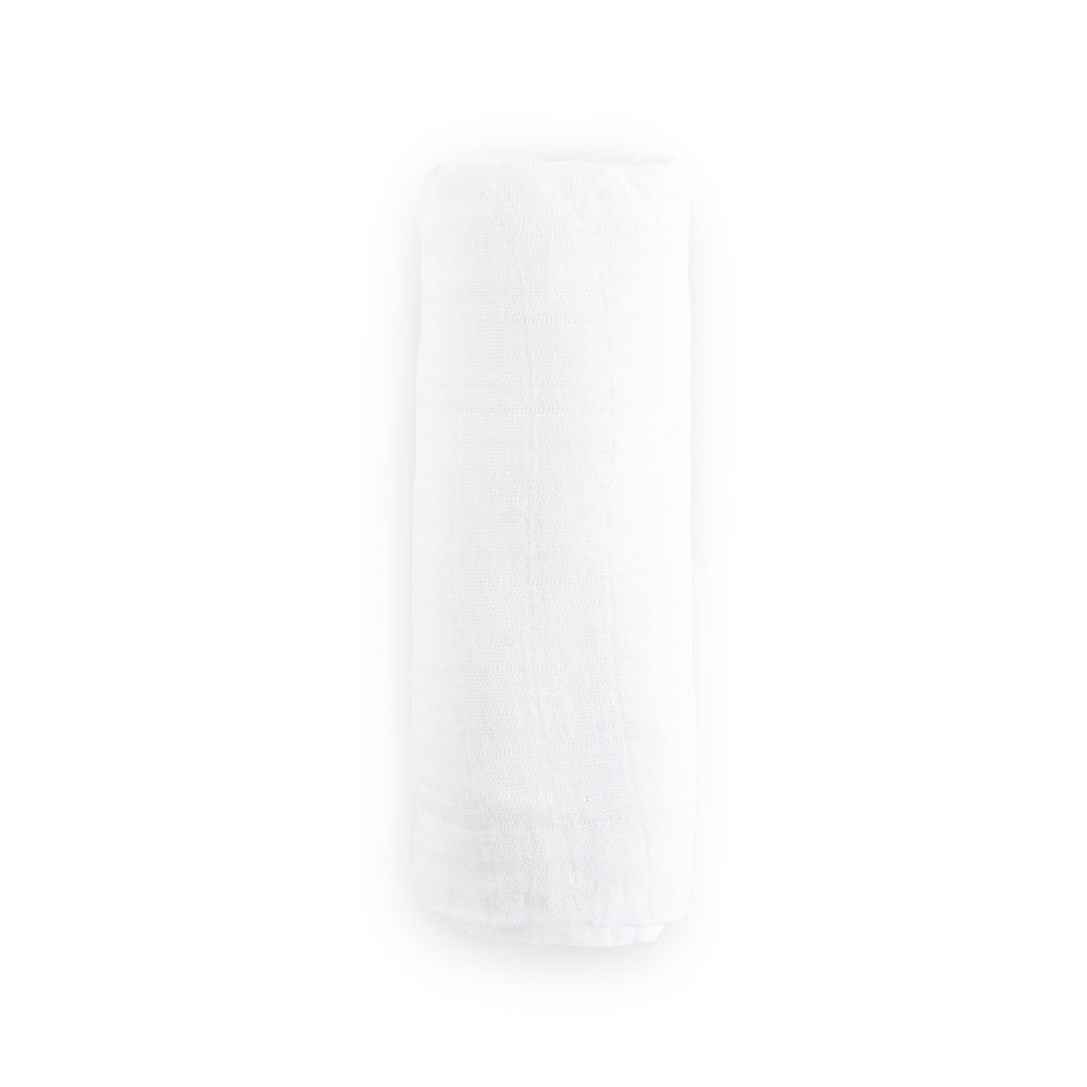 Little Unicorn swaddle used as stroller cover demonstrates indoor/outdoor versatility.