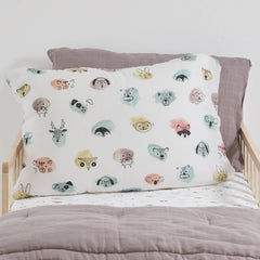 Little Unicorn pillowcase with envelope closure demonstrates secure pillow fit