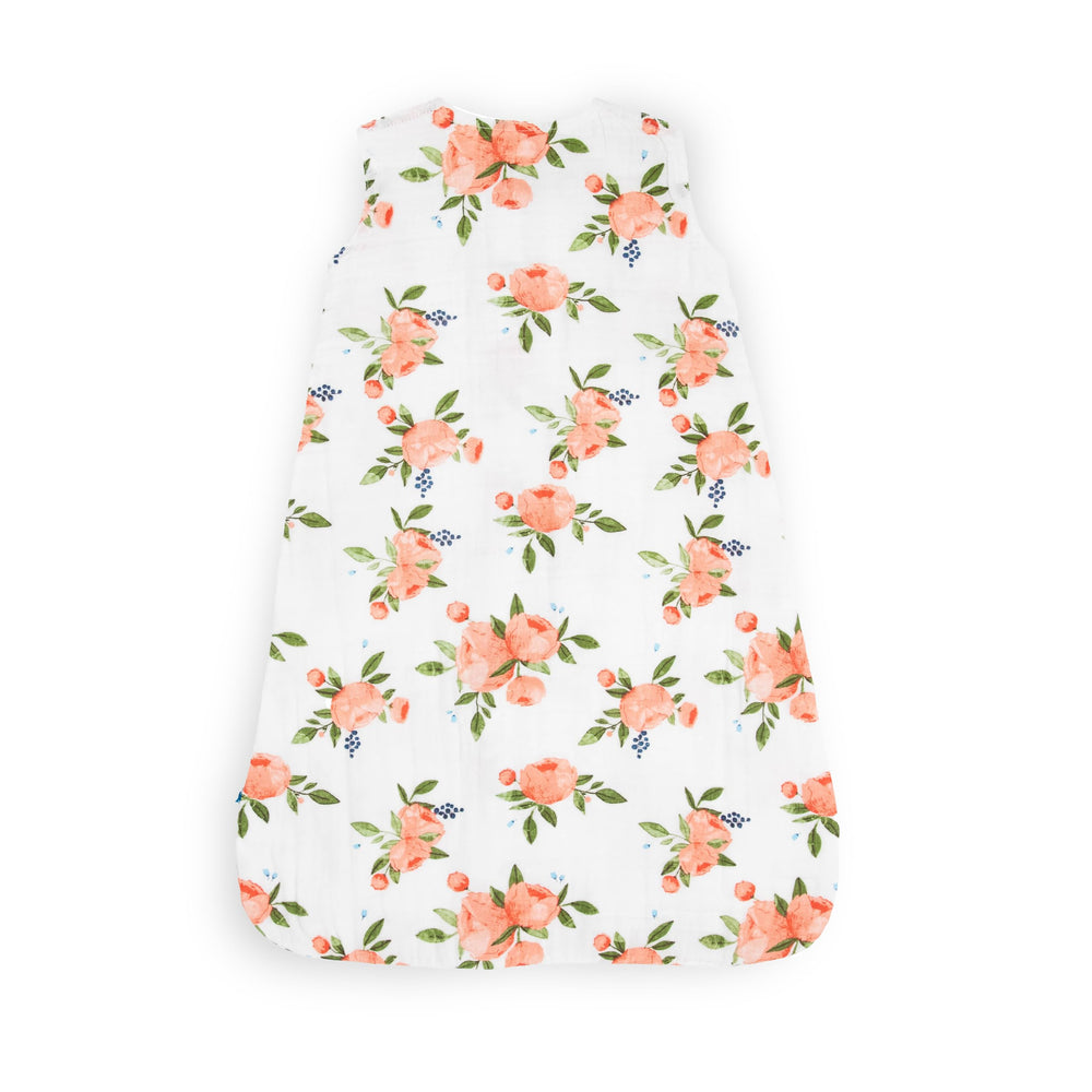Little Unicorn Woof sleep sack shows soft, breathable muslin texture.