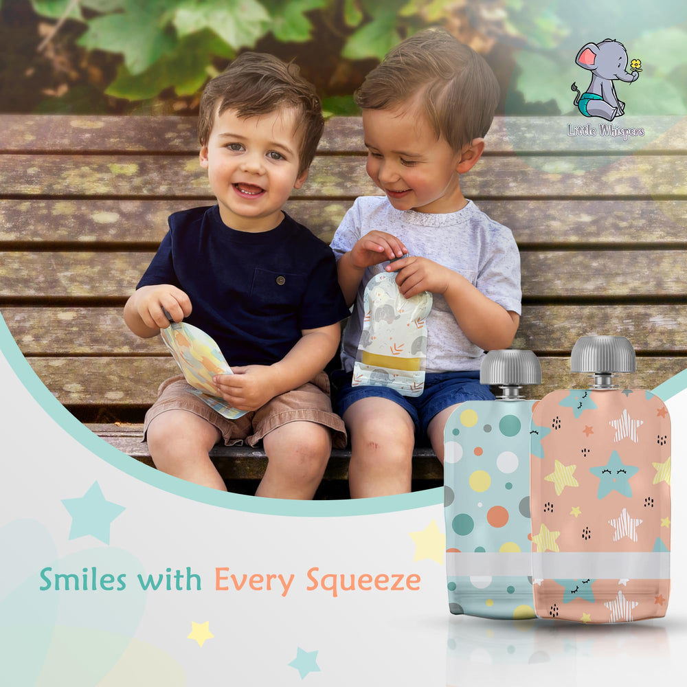 Little Whispers leak-proof spout cap shown for mess-free feeding.