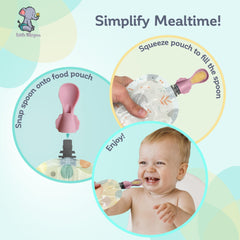 Little Whispers silicone attachment Blossom 5pack provides BPA-free safety during meals.