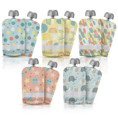 Little Whispers reusable baby food pouches pack 10 for versatile on-the-go feeding.