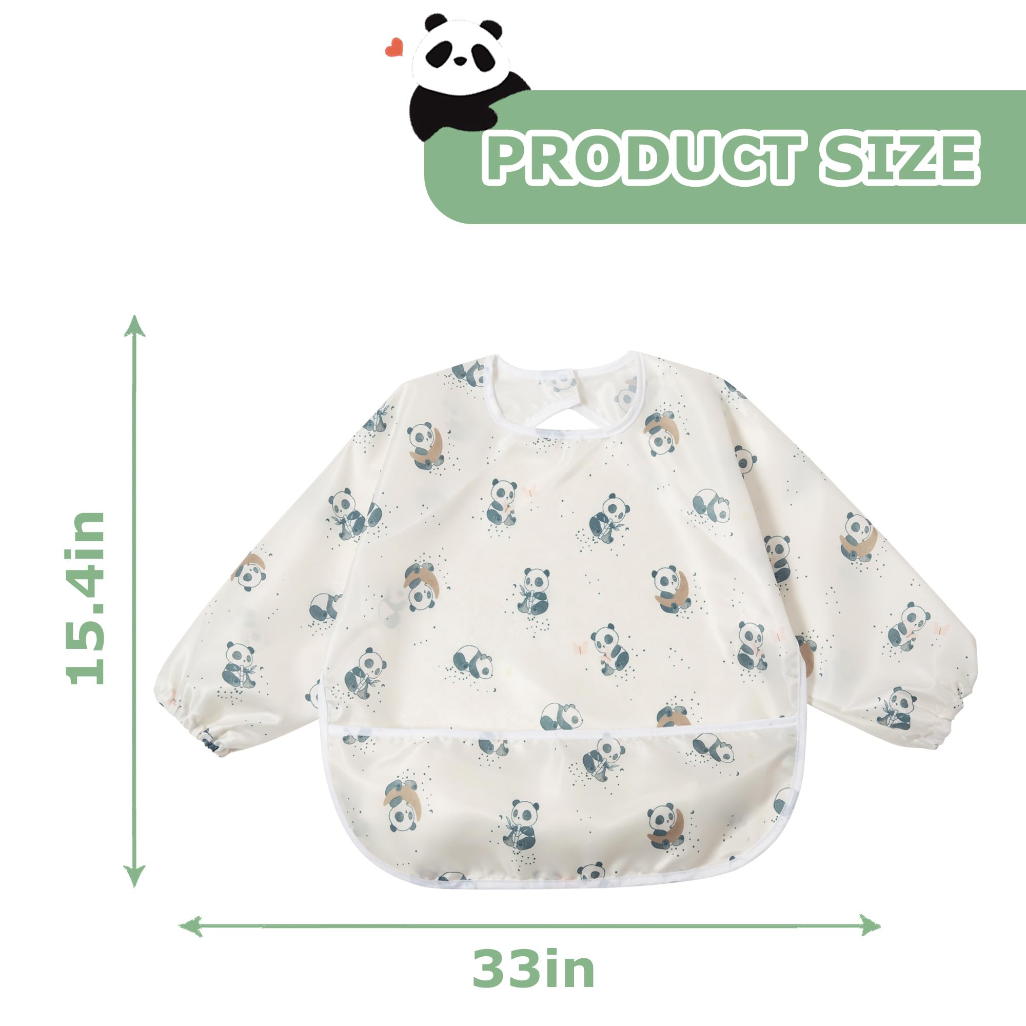 Little Dimsum Mess-Proof Bib folds into a pocket-sized bag for travel.